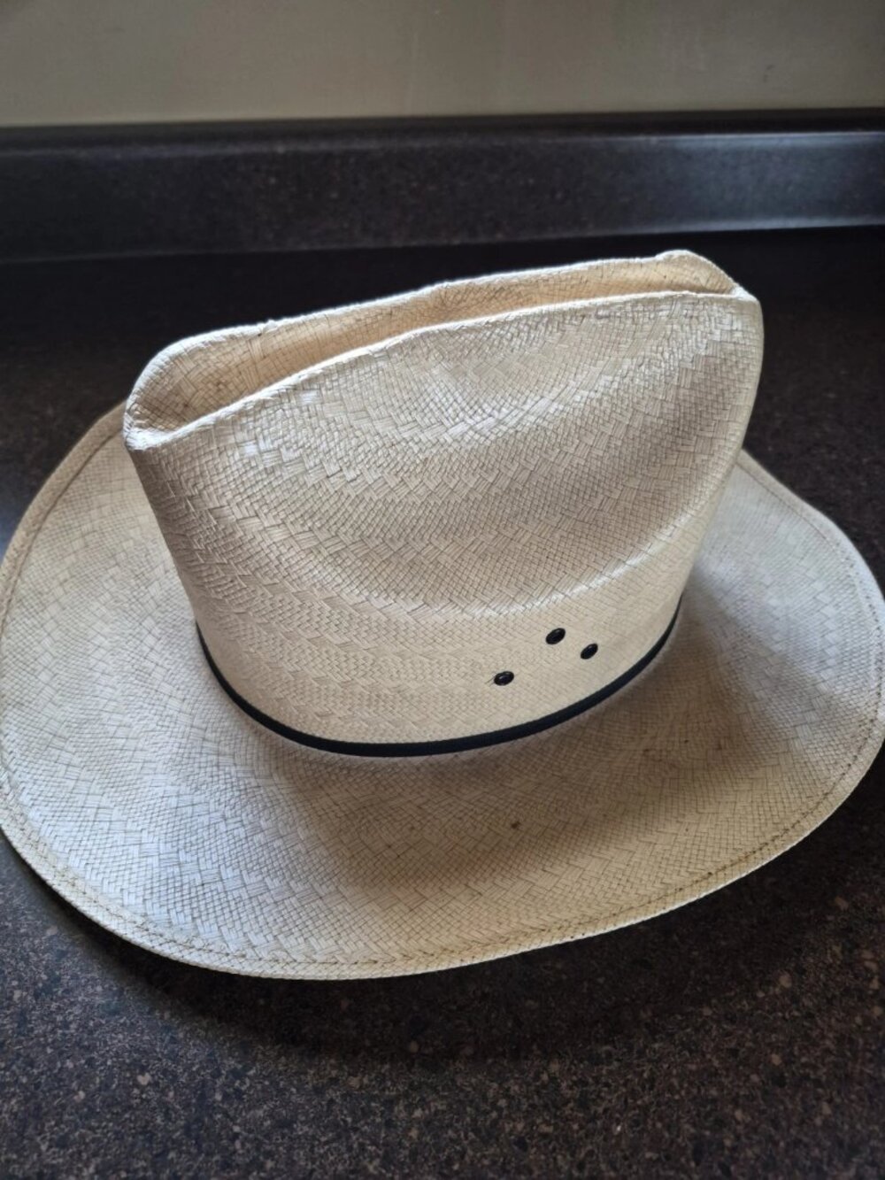 RESISTOL Cowboy Hat 7 1/4 Genuine 10X Shantung Straw Hubbards Ranchwear oK